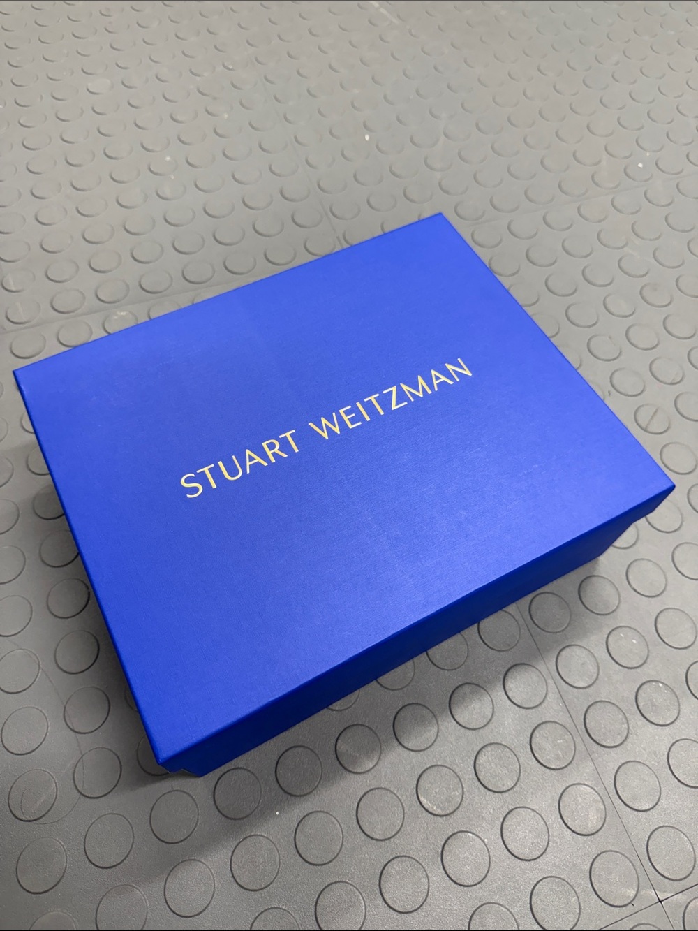 Stuart Weitzman Cobalt Blue Gift Box with Gold Logo